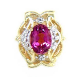 B589 14K PINK TOURMALINE SLIDE 